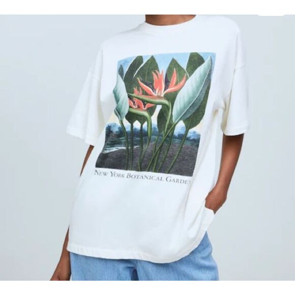 Madewell x NYBG Tops - Madewell x New York Botanical Garden Graphic Tee White Cotton Size XS NEW